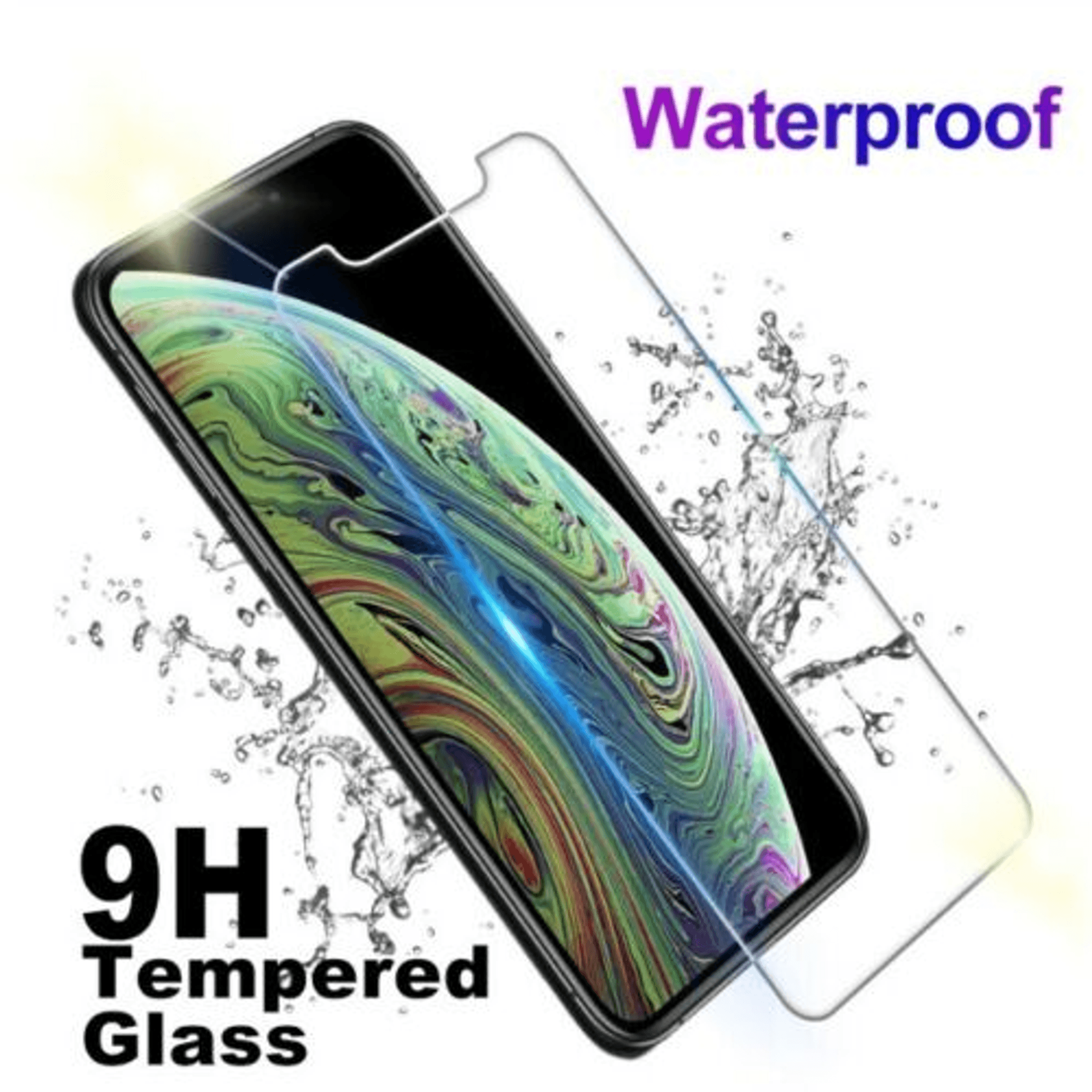 Tempered glass screen protector for iPhone 13 mini, water-resistant 9H tempered glass