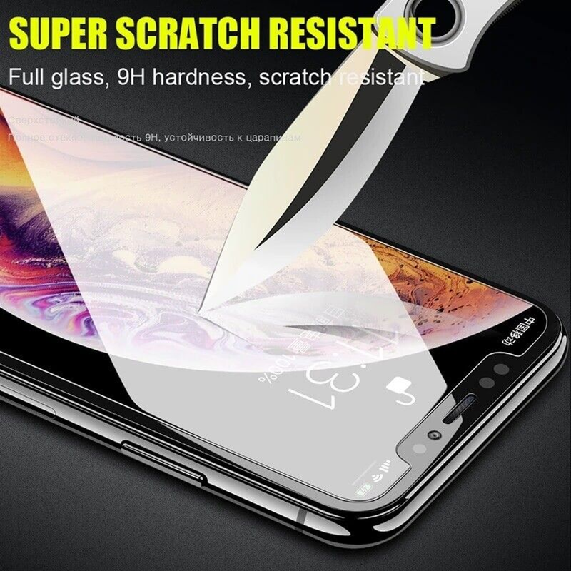 Tempered glass screen protector for iPhone XS, full glass, scratch resistant