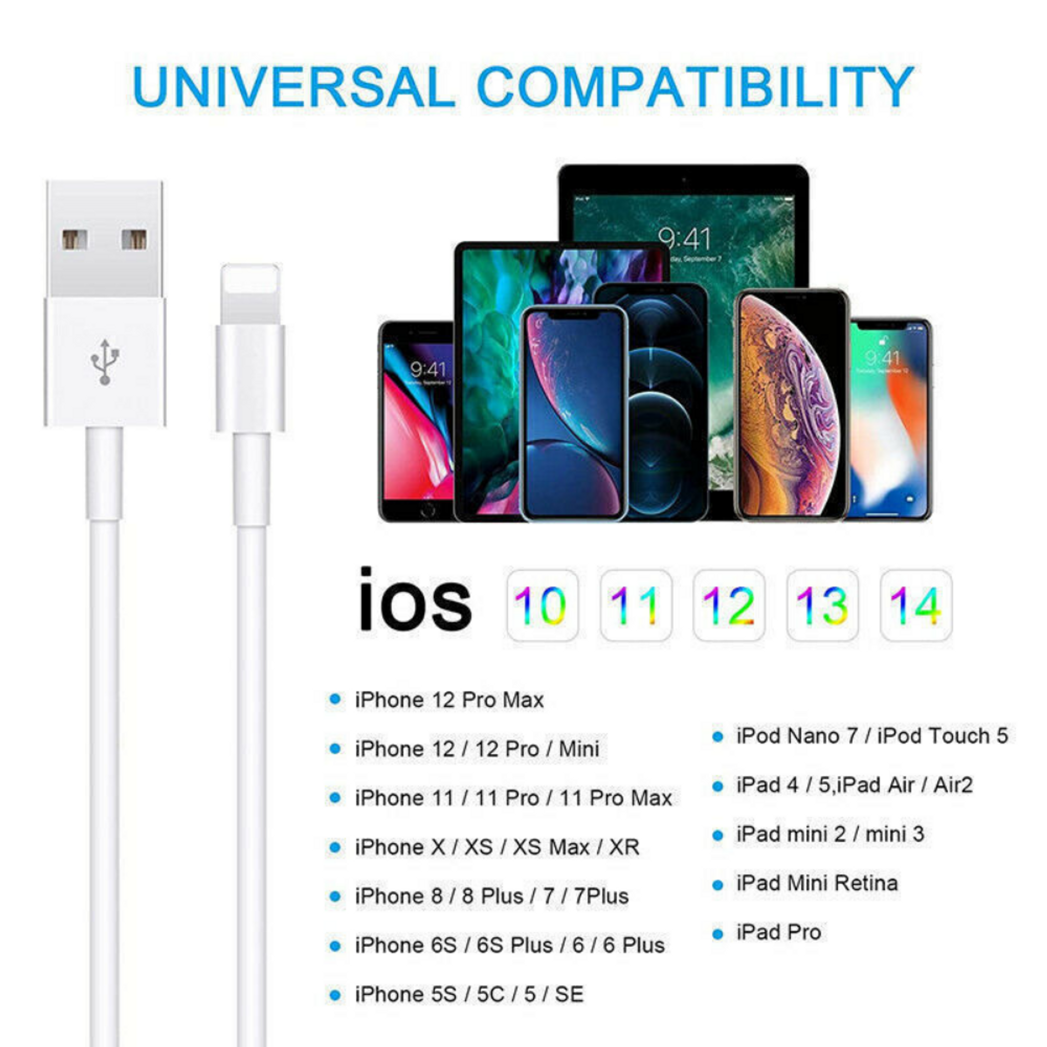3ft USB Charger Data Cable Cord For iPhone - Device Accessories | CN, Device Accessories, Electronics
