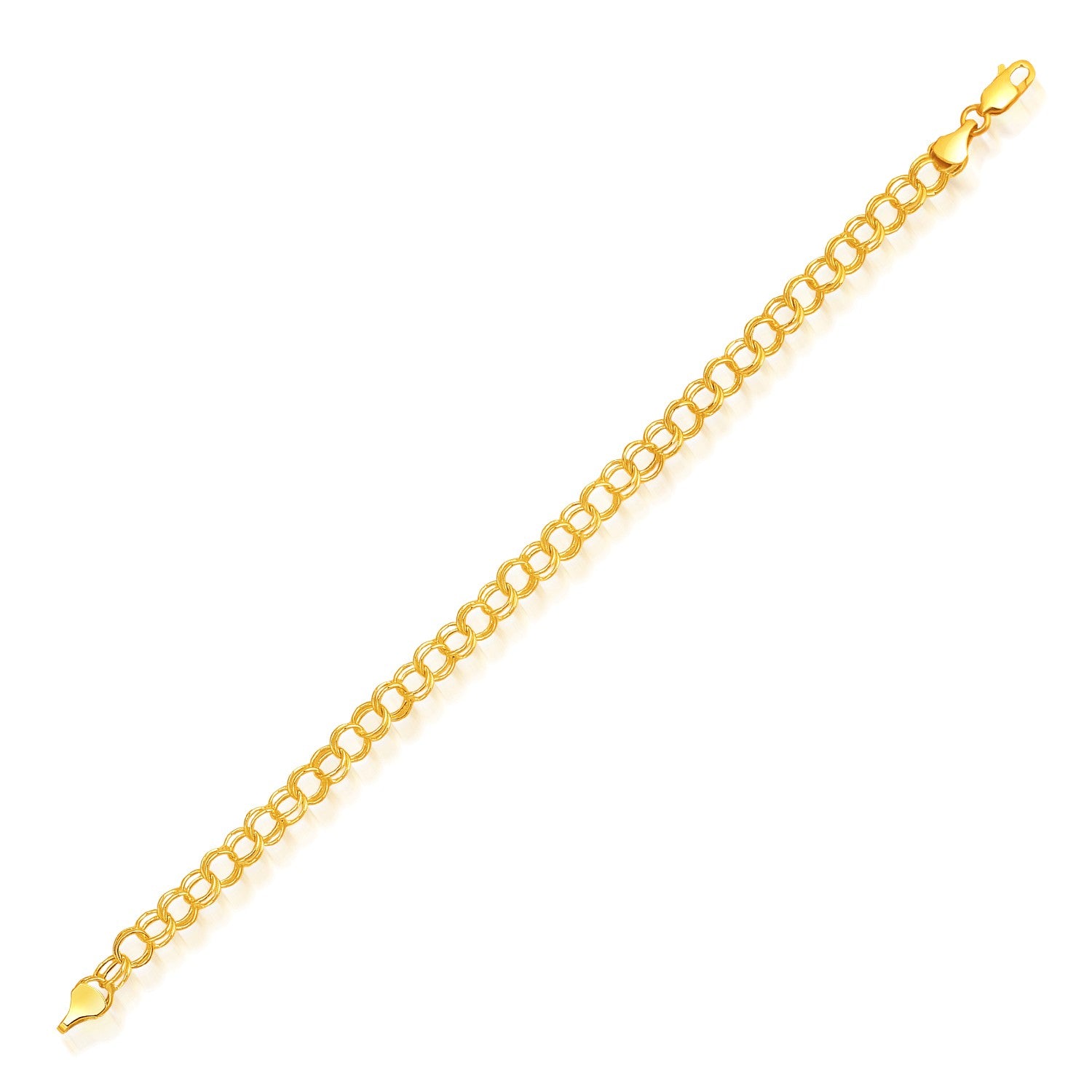 5.0 mm 14k Yellow Gold Lite Charm Bracelet 7.25"