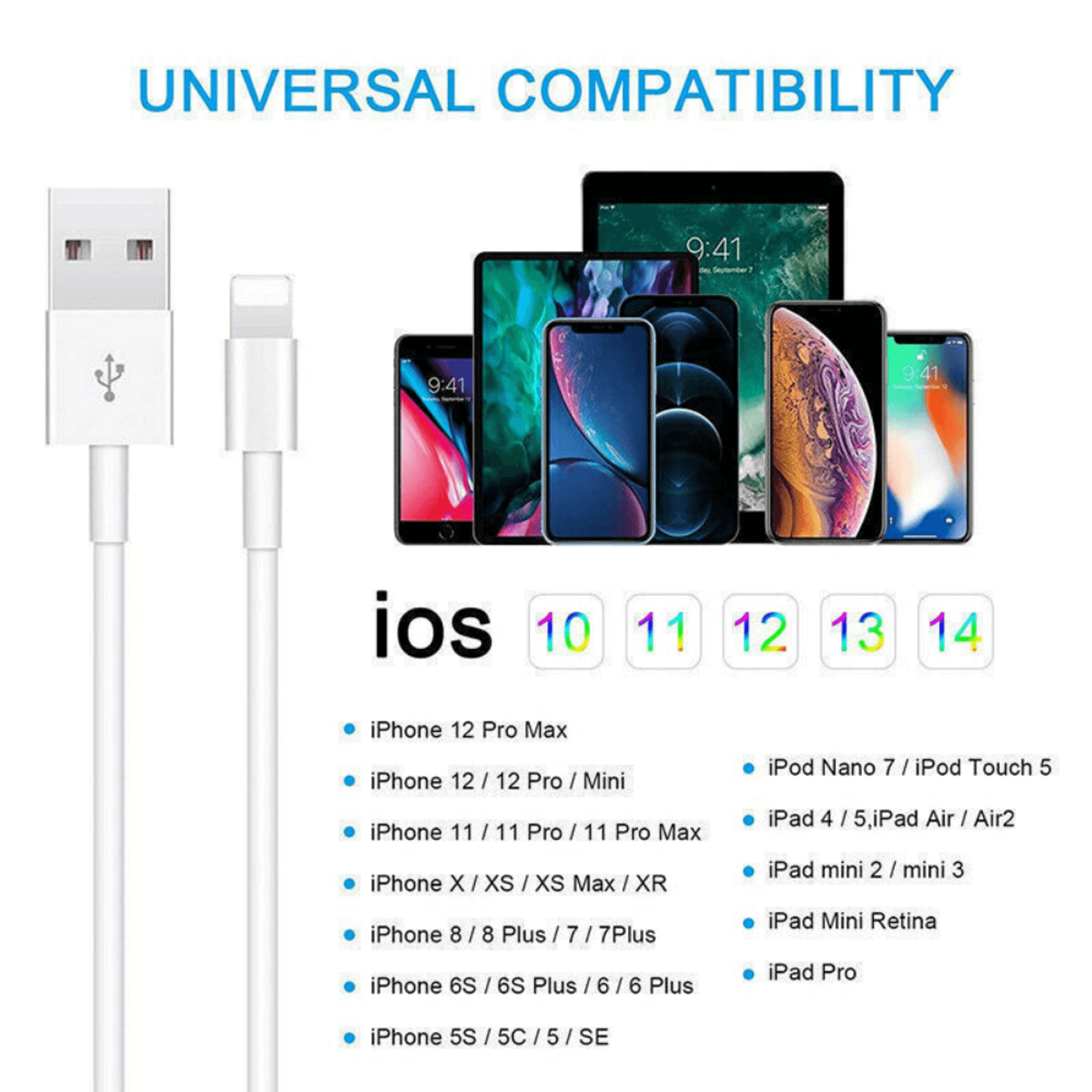 2pack 10FT Long Charging Cable for iPhone - Device Accessories | CN, Device Accessories, Electronics