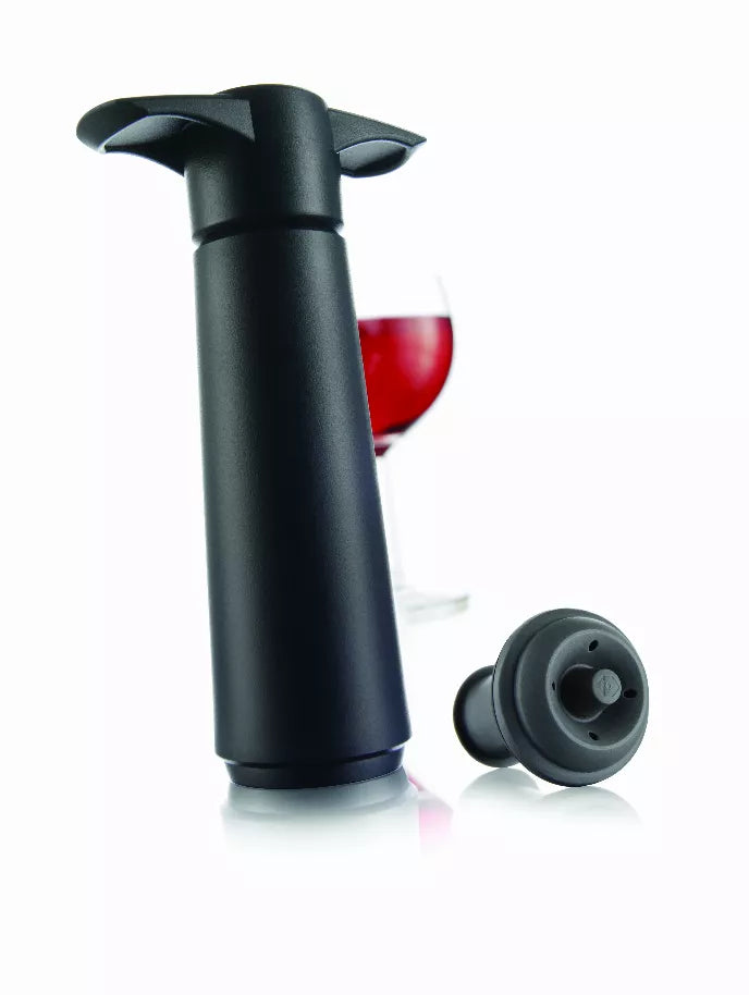Black vacuum wine sealer pump with detachable stopper