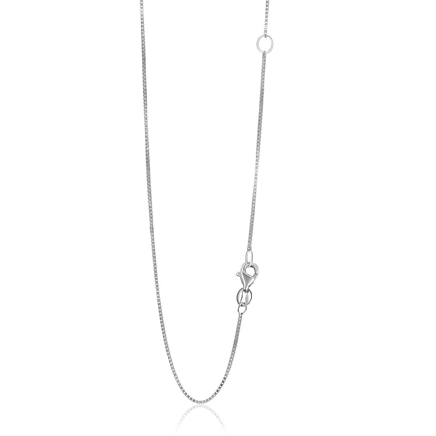 14k White Gold Adjustable Box Chain 0.8mm 20"