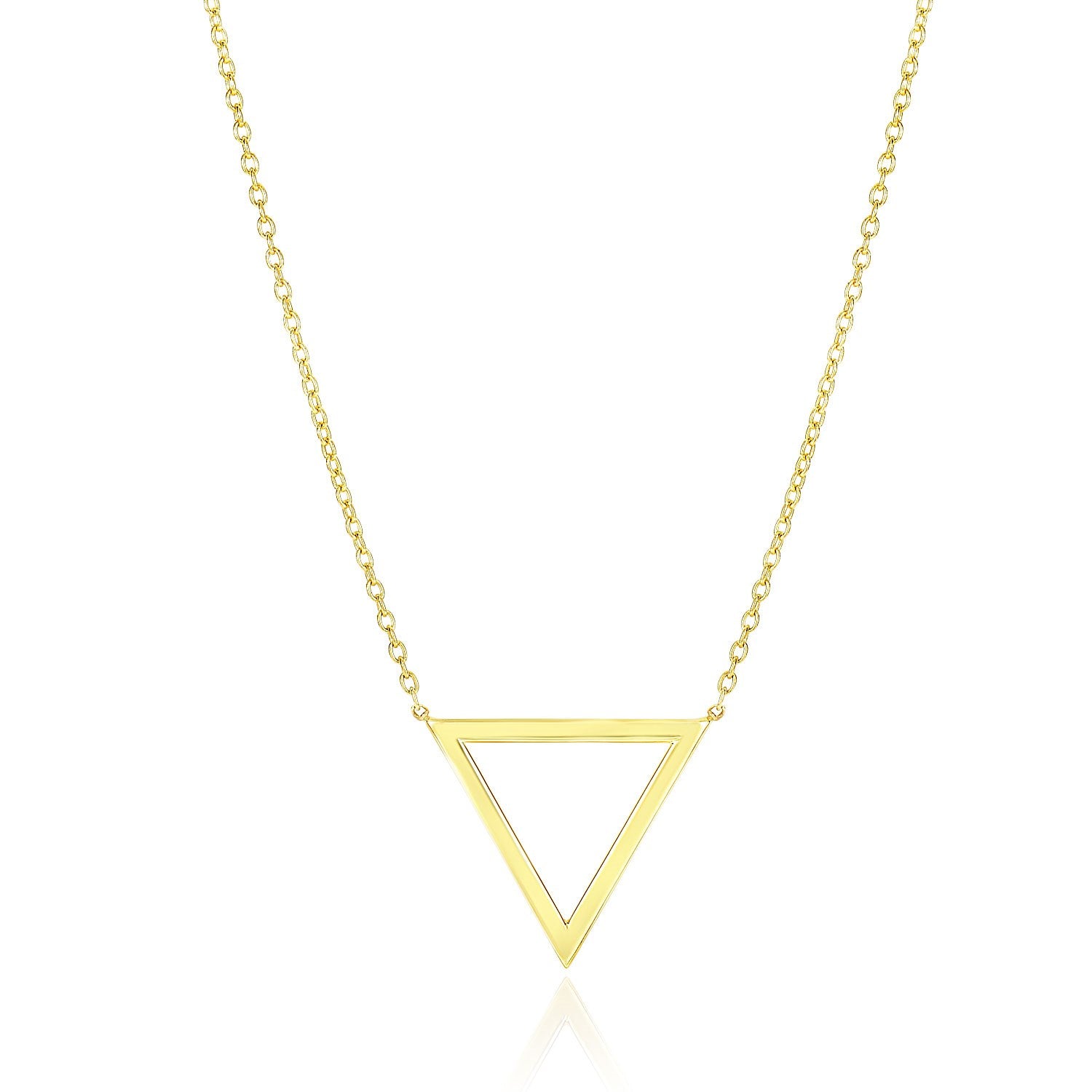 14k Yellow Gold Delta Symbol Chain Necklace 18"