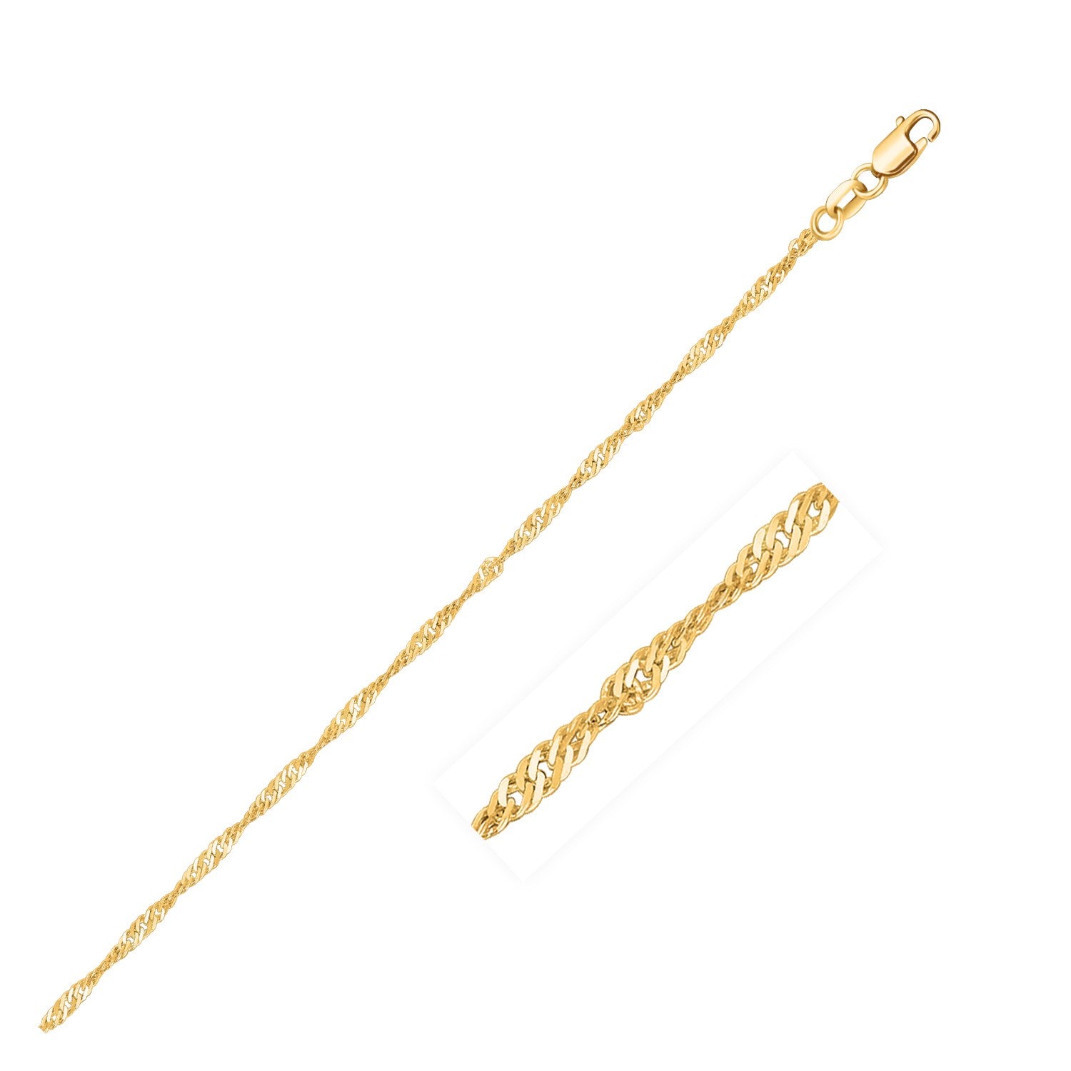 14k Yellow Gold Singapore Chain 1.5mm - 16" - Jewelry