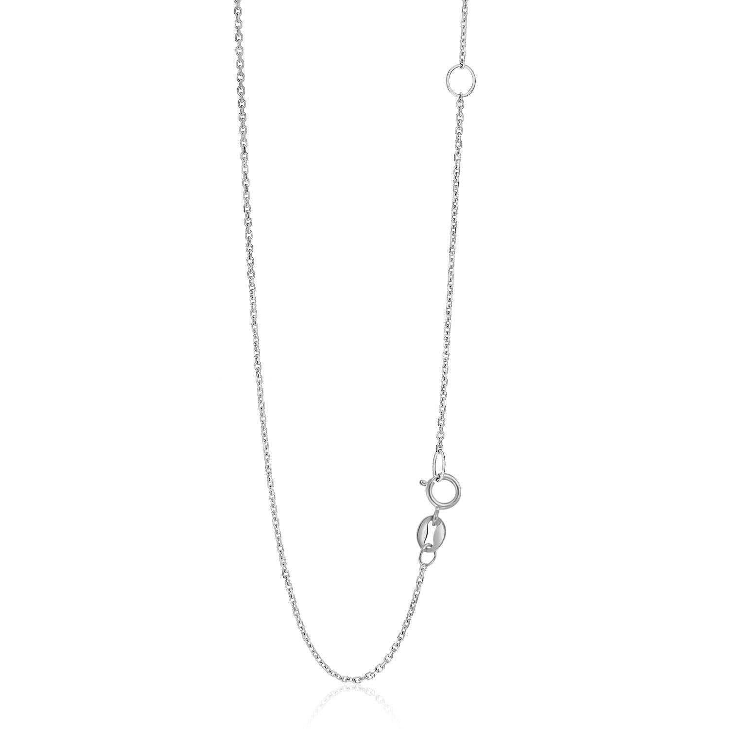 14k White Gold Adjustable Cable Chain 1.1mm - 18" - Jewelry