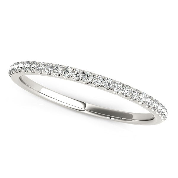 14k White Gold Diamond Wedding Band in Pave Setting (1/8 cttw) - 3 - Jewelry