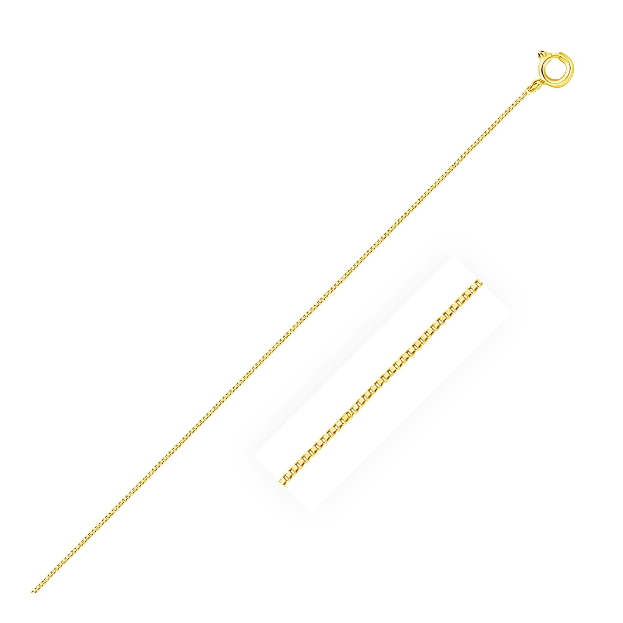 14k Yellow Gold Classic Box Chain 0.45mm 18"