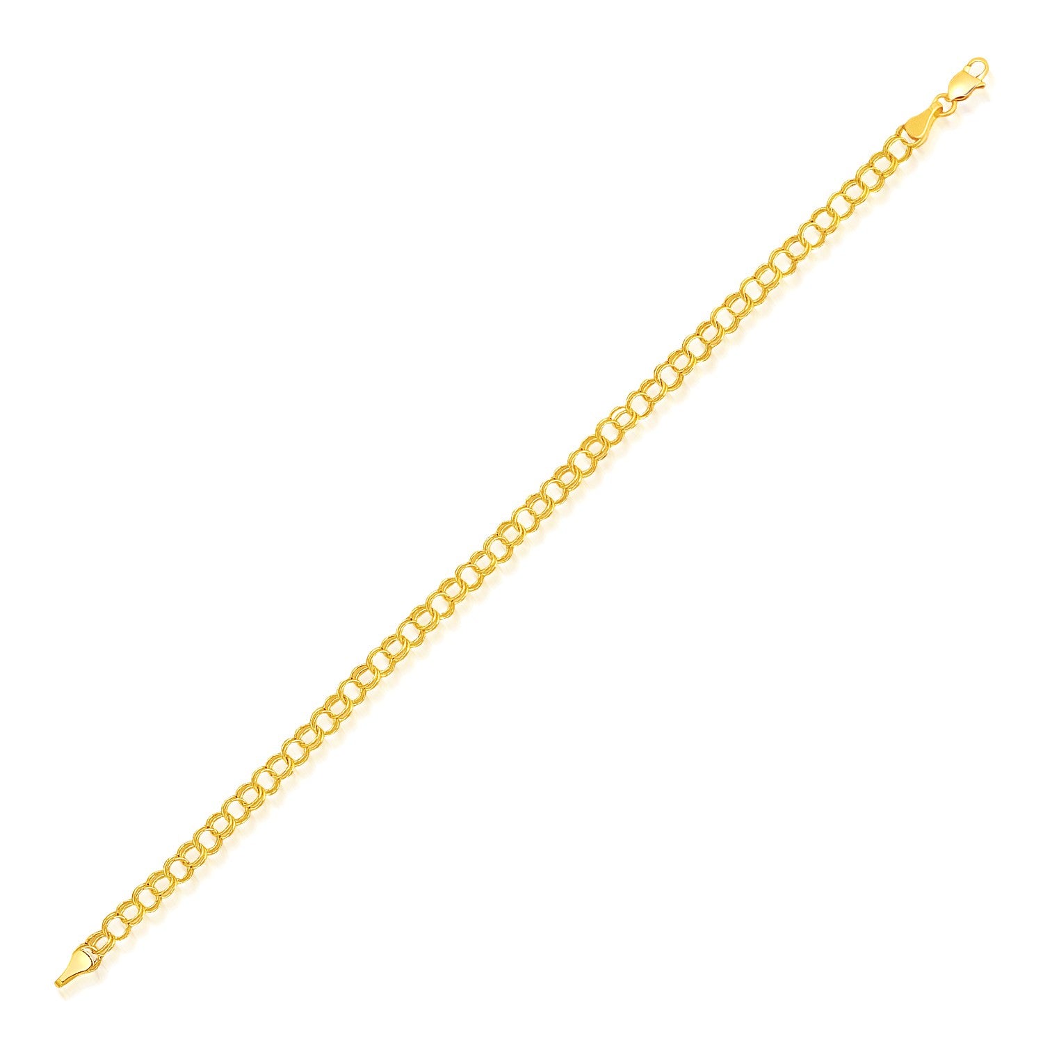 4.0 mm 14k Yellow Gold Lite Charm Bracelet 7.25"