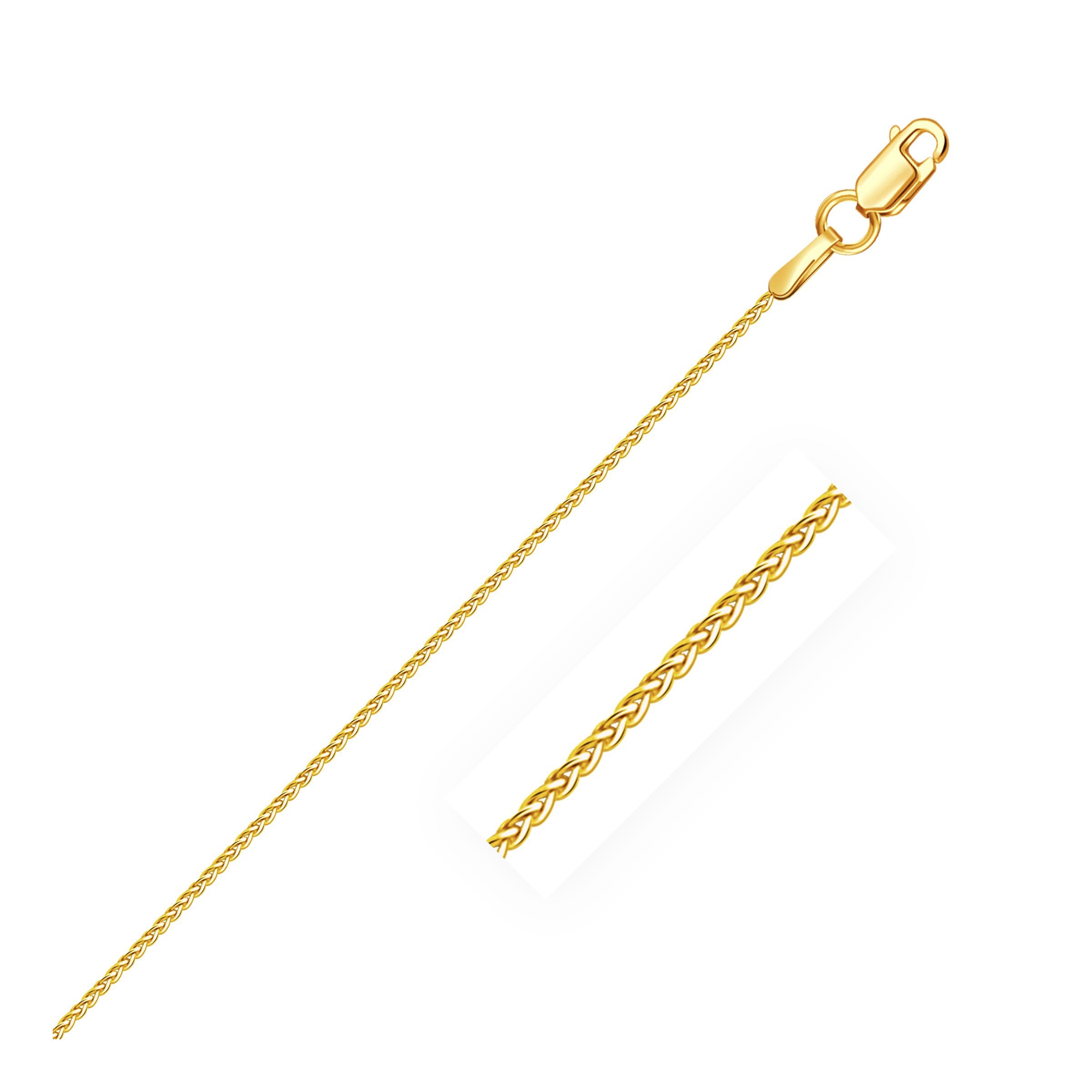 10k Yellow Gold Wheat Chain 1.0mm 16