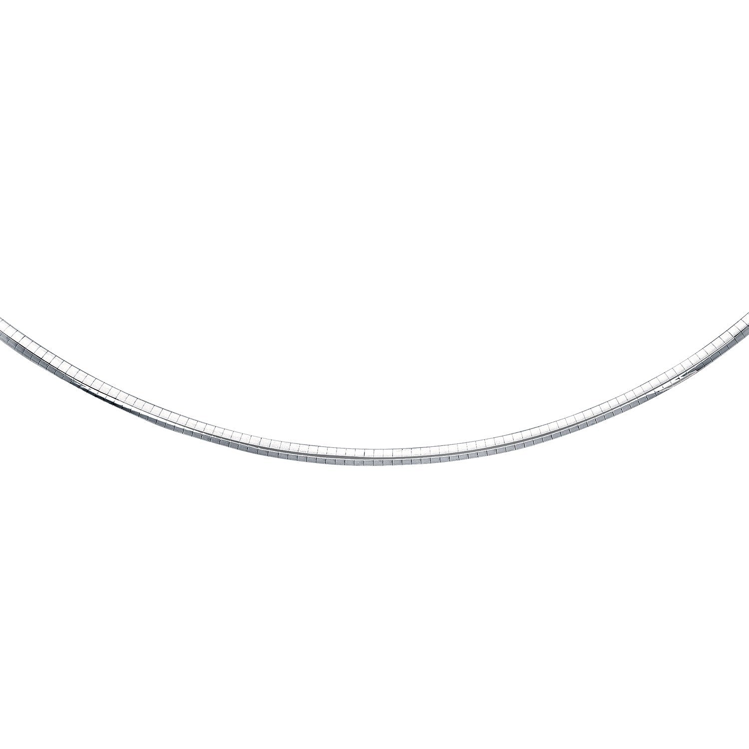 14k White Gold Chain in a Classic Omega Design (4 mm) - 16" - Jewelry