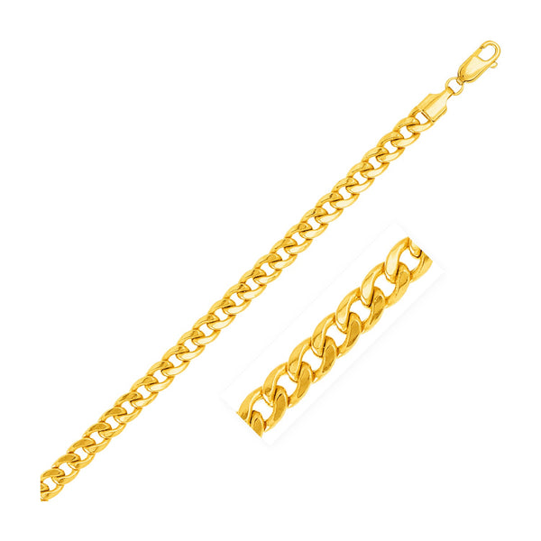 5.3mm 14k Yellow Gold Light Miami Cuban Bracelet 8.5"