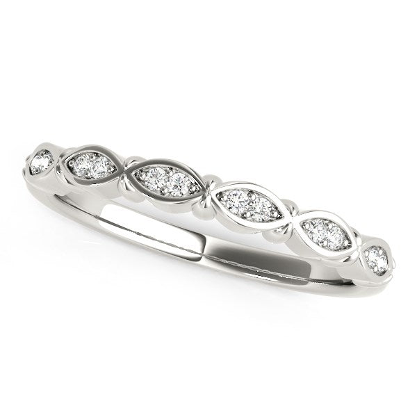 14k White Gold Unique Infinity Design Diamond Wedding Band (1/10 cttw) - 3 - Jewelry