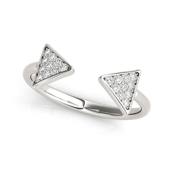 14k White Gold Diamond Arrowhead Open Ring (1/5 cttw) - 3 - Jewelry
