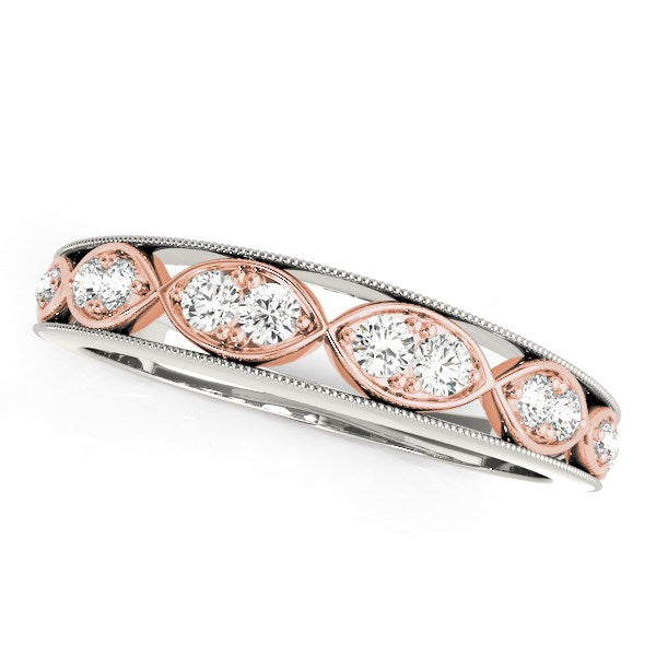 14k White And Rose Gold Infinity Style Diamond Band (1/5 cttw) - 3 - Jewelry