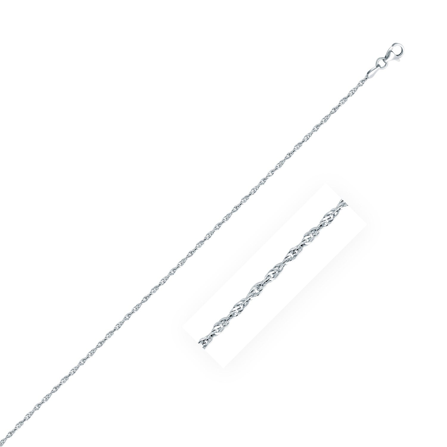 Sterling Silver 2.0mm Singapore Style Chain - 16" - Jewelry