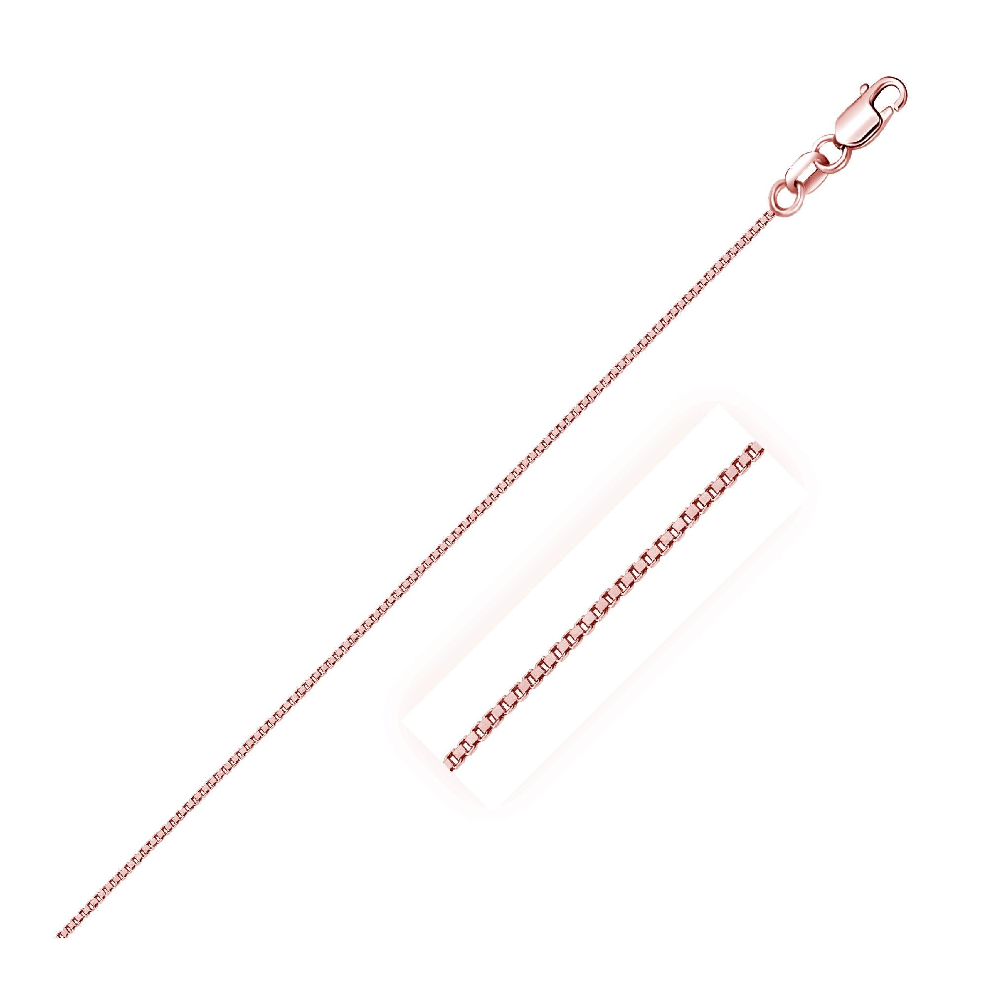 14k Rose Gold Classic Box Chain 0.6mm - 18" - Jewelry