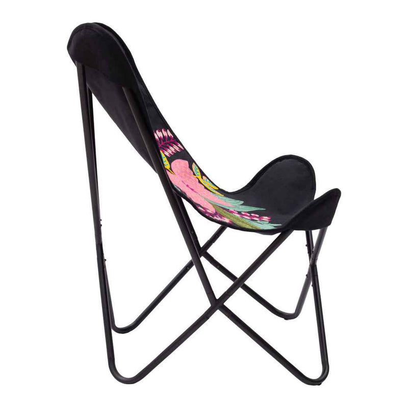 26" Black Tropical Butterfly Chair