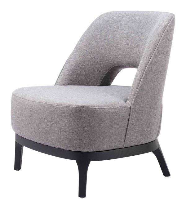 26" Gray And Black Upholstered Lounge Chair