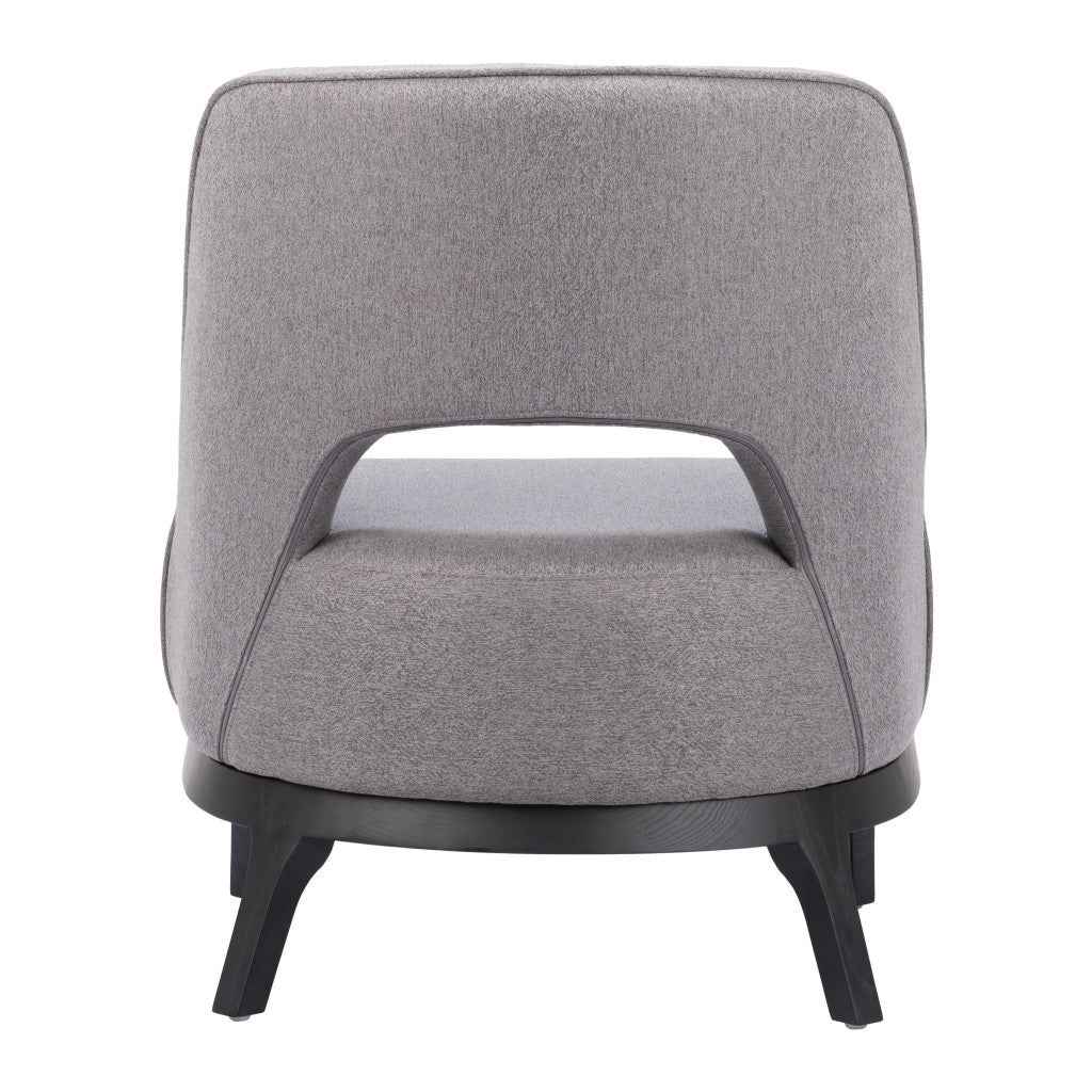 26" Gray And Black Upholstered Lounge Chair