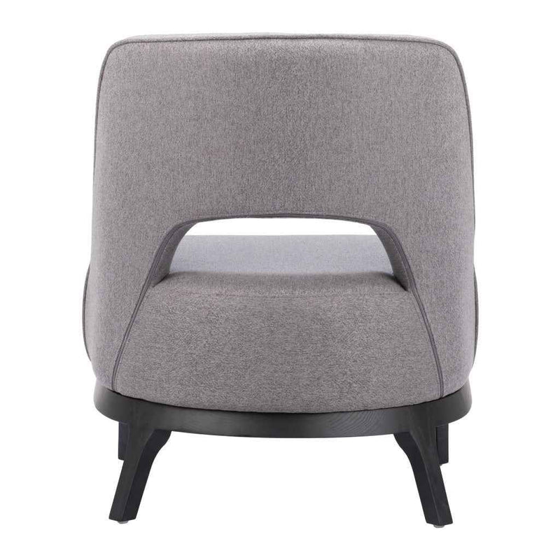 26" Gray And Black Upholstered Lounge Chair