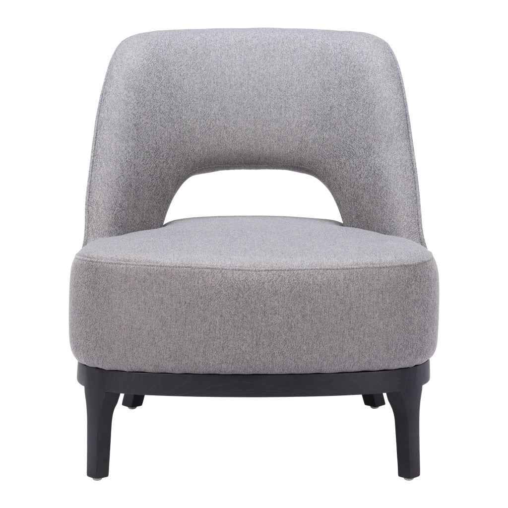 26" Gray And Black Upholstered Lounge Chair