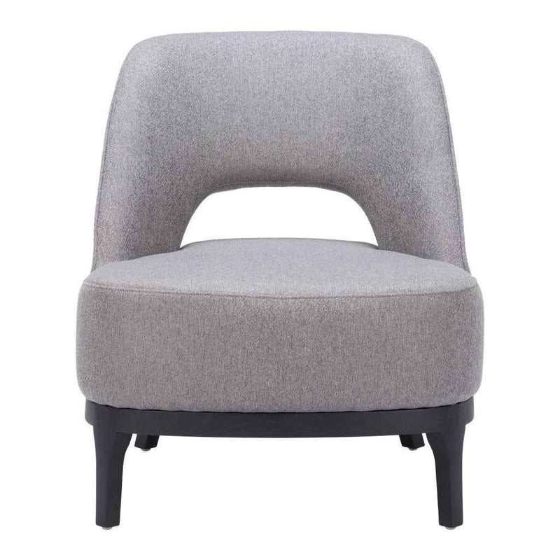 26" Gray And Black Upholstered Lounge Chair
