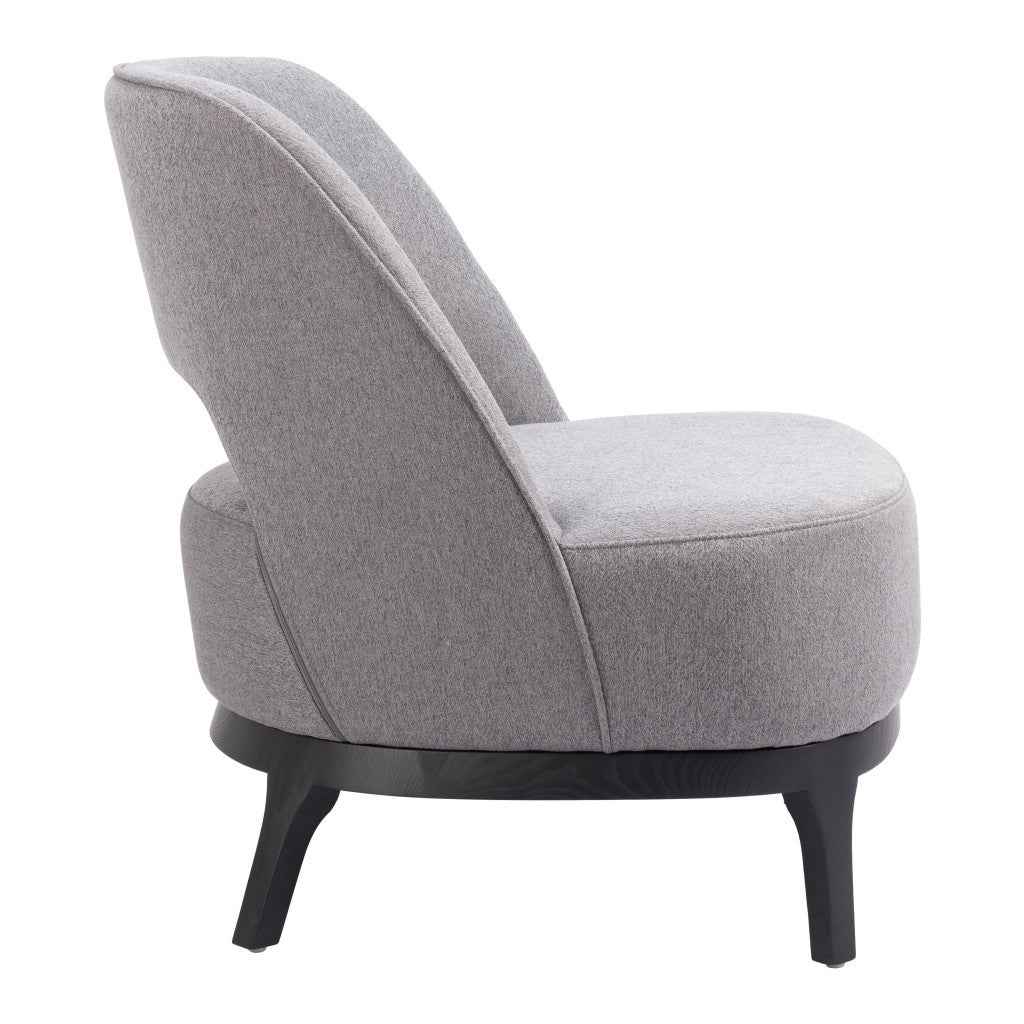 26" Gray And Black Upholstered Lounge Chair