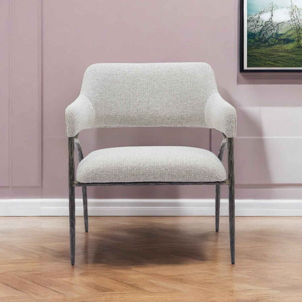28" Gray And Black Upholstered Arm Chair Default Title