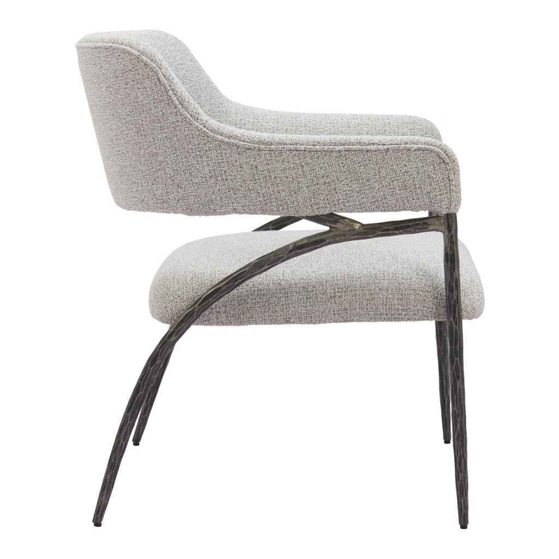 28" Gray And Black Upholstered Arm Chair