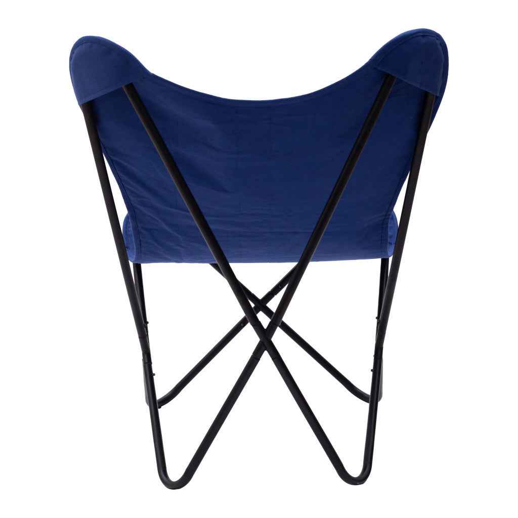 26" Blue And Black Tropical Butterfly Chair
