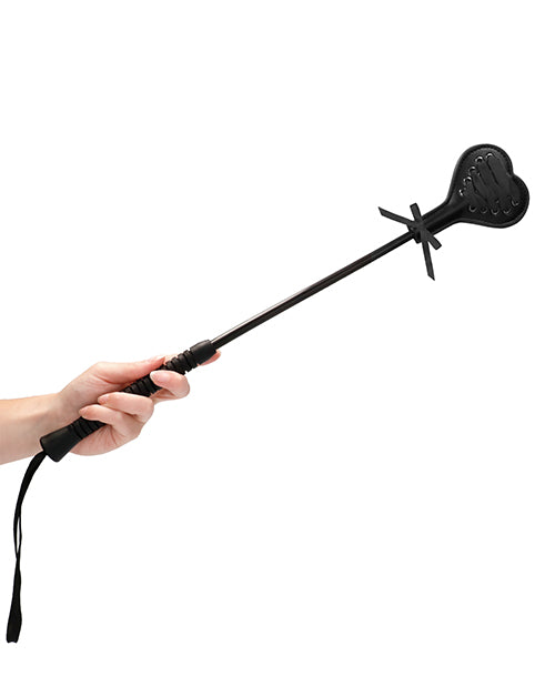 Shots Ouch Heart Crop W/lace - Large Black - GreatEagleInc