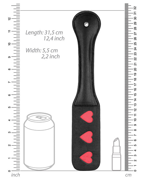 Shots Ouch Hearts Paddle - Black - GreatEagleInc