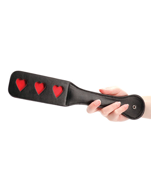 Shots Ouch Hearts Paddle - Black - GreatEagleInc