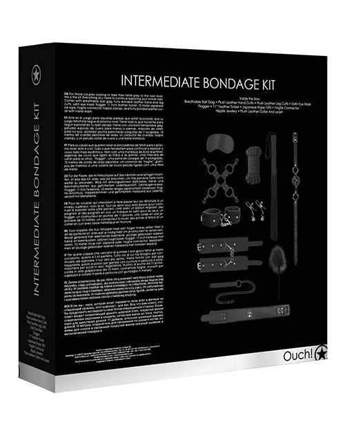 Shots Ouch Intermediate Bondage Kit - Black - GreatEagleInc