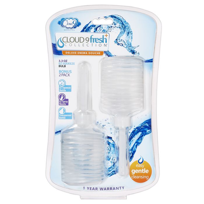 Cloud 9 Fresh + Portable Anal Enema Douche 3.3 Oz Ez Squeeze Bulb 2 Pack - GreatEagleInc