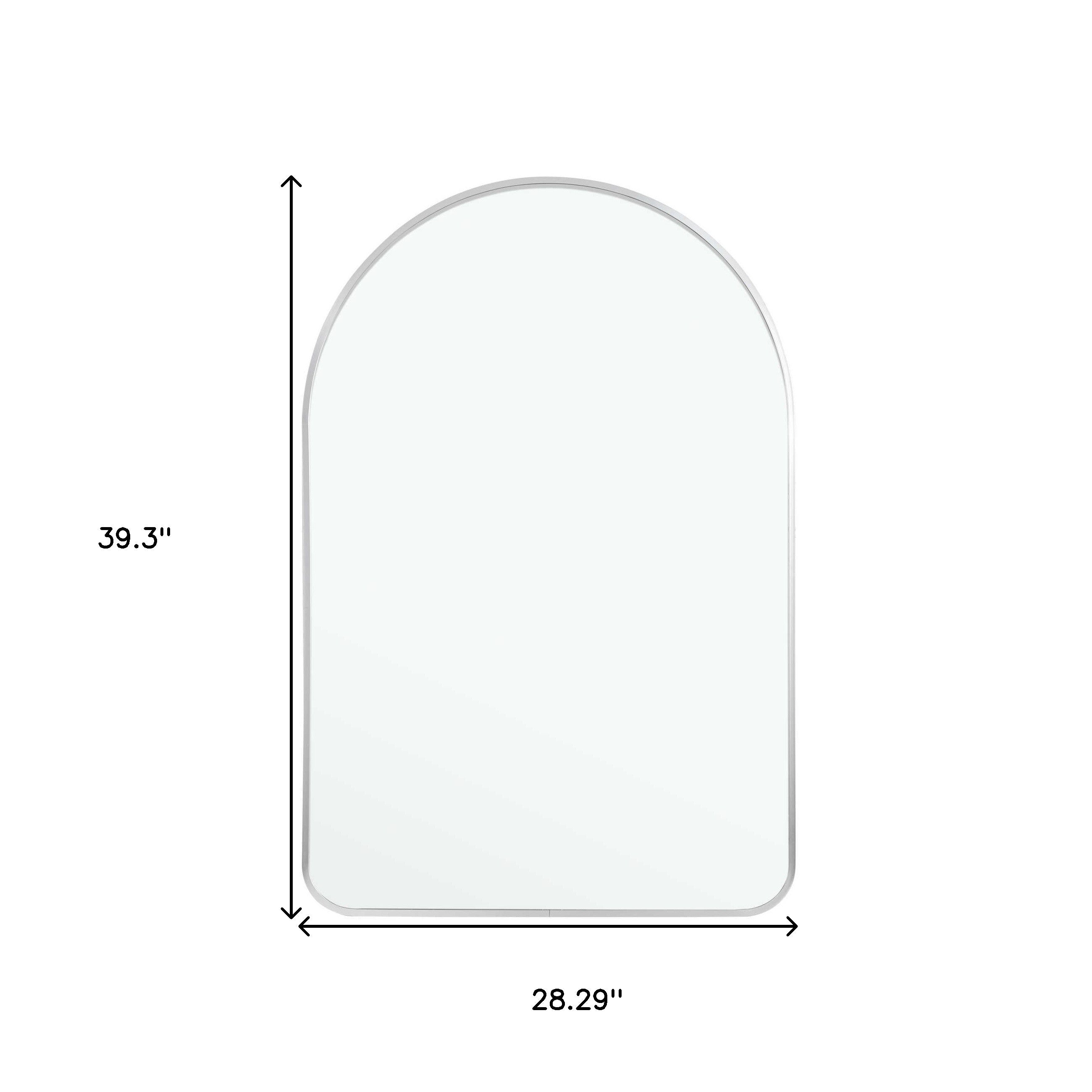 39" Silver Arch Metal Framed Bathroom Vanity Mirror - Bed & Bath