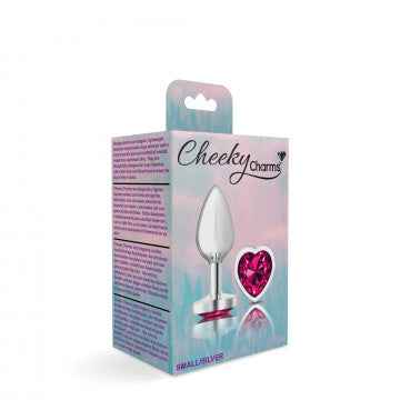 Cheeky Charms Heart Bright Pink Silver Plug