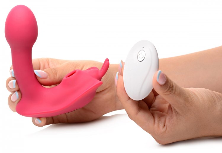 Shegasm Butterfly Tease 10x Clit Suction Stim W/ Remote - GreatEagleInc