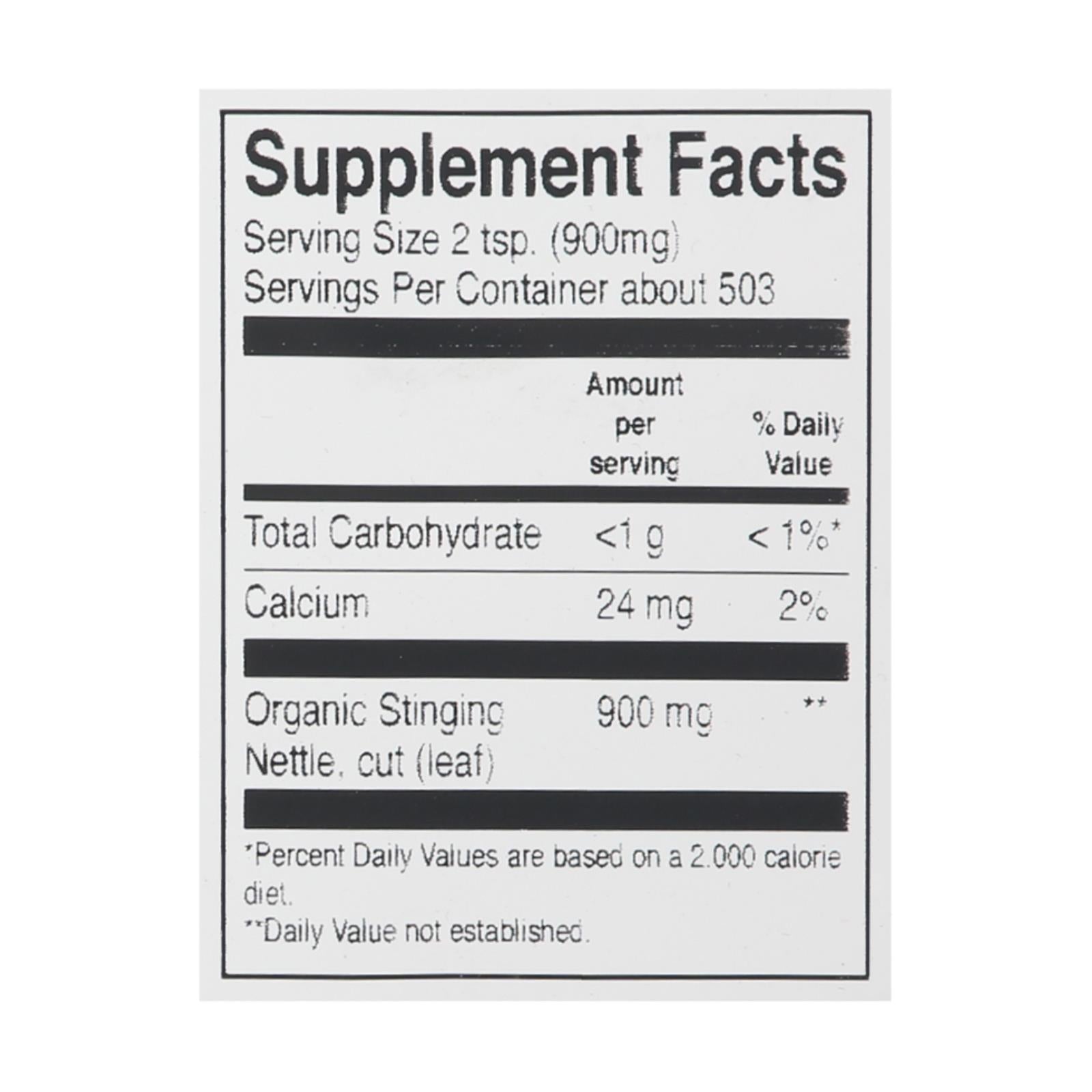 Frontier Herb Nettle Leaf Cut & Sifted - Single Bulk Item - 1lb - GreatEagleInc