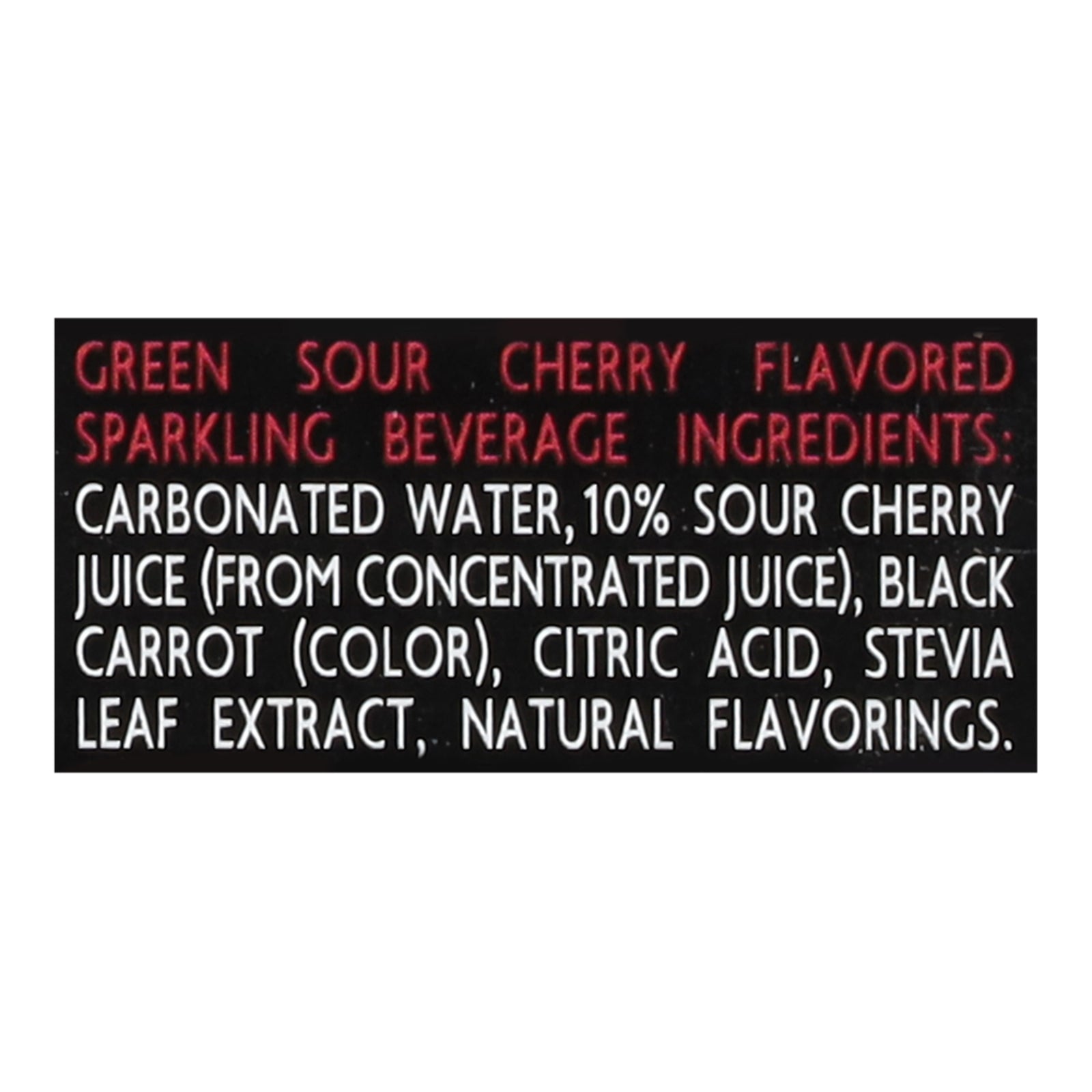Green - Sparkling Sour Cherry - Case Of 4-6/12 Fz - GreatEagleInc
