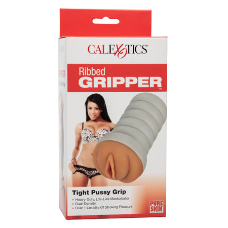 Ribbed Gripper Tight Pussy Brown