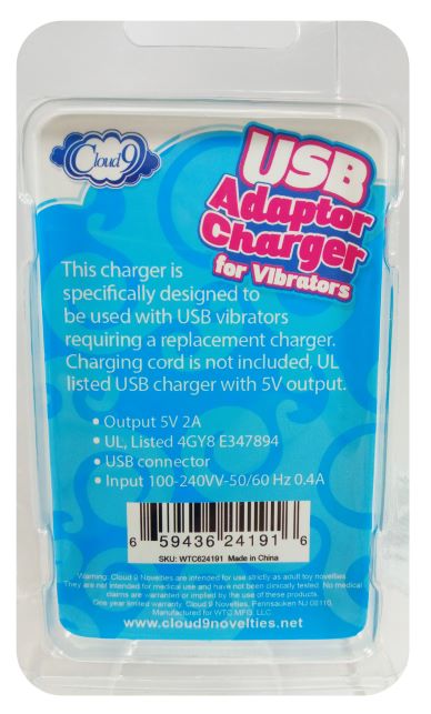 (d) Cloud 9 Usb 1 Port Adapter Charger For Vibrators - GreatEagleInc