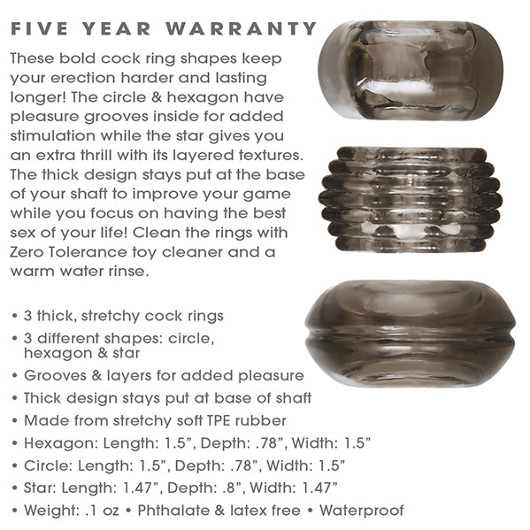 Zero Tolerance Triple Thick Cock Ring Trio - GreatEagleInc