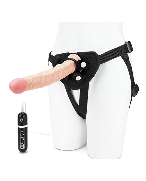 Lux Fetish 8.5" Realistic Vibrating Dildo W/strap On Harness Set - GreatEagleInc