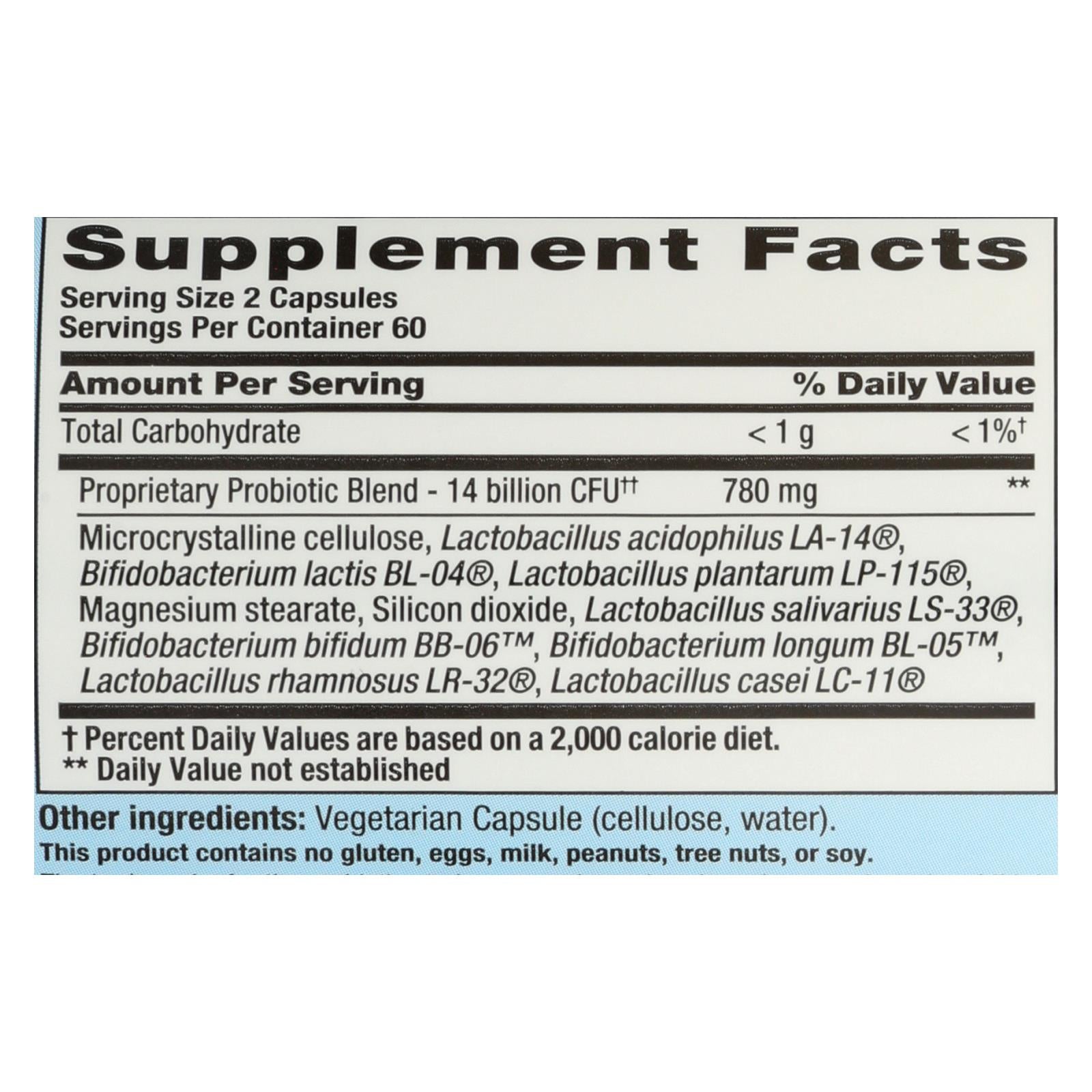 Nutrition Now Pb 8 Pro-biotic Acidophilus For Life - 120 Vegetarian Capsules - GreatEagleInc