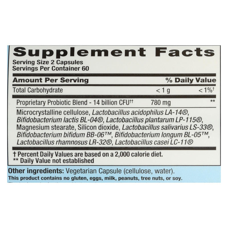 Nutrition Now Pb 8 Pro-biotic Acidophilus For Life - 120 Vegetarian Capsules - GreatEagleInc