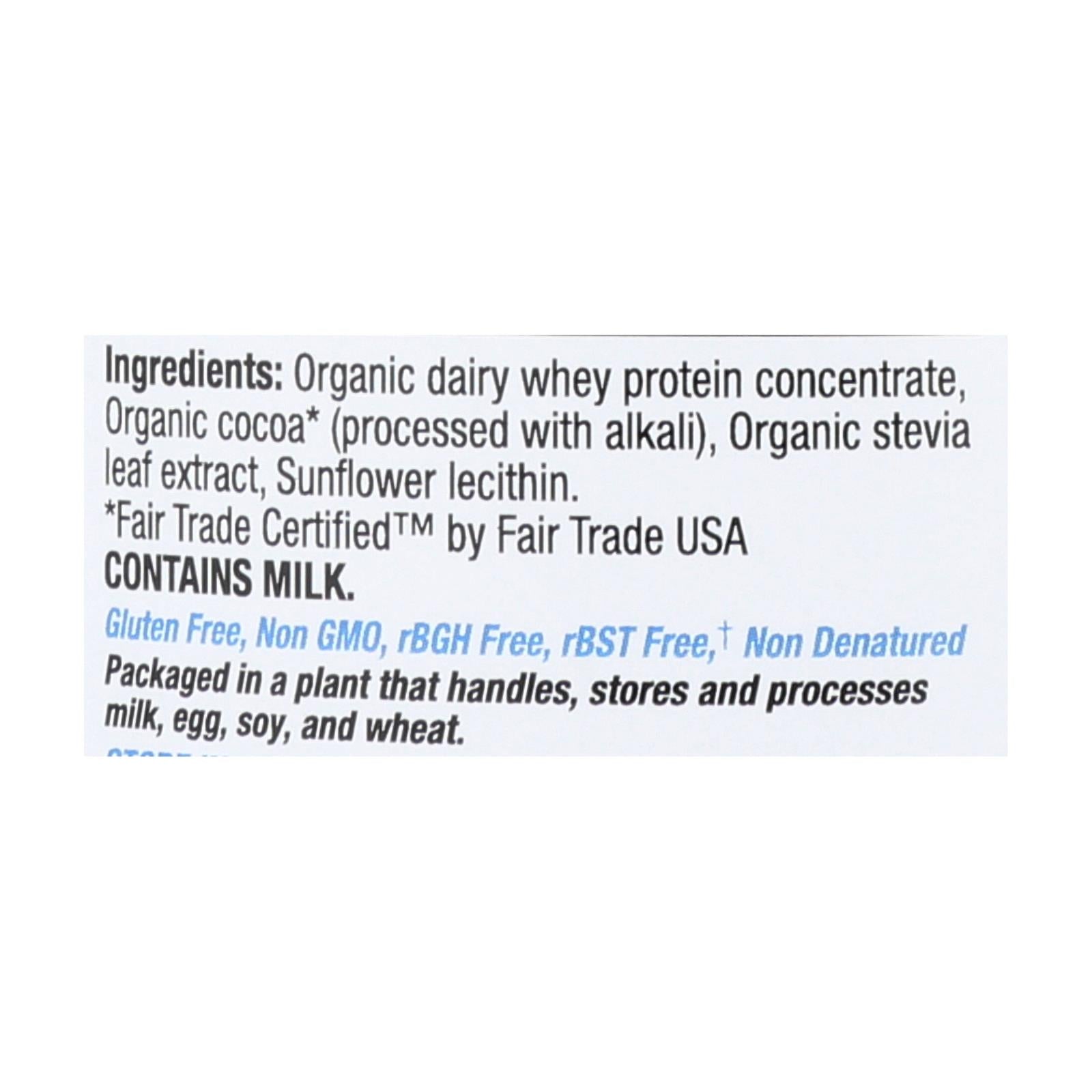 Teras Whey Protein Powder - Whey - Organic - Fair Trade Certified Dark Chocolate Cocoa - 12 Oz - GreatEagleInc