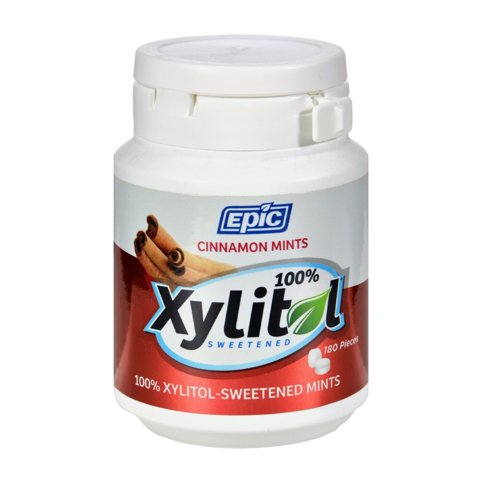 Epic Dental - Xylitol Mints - Cinnamon Xylitol Bottle - 180 Ct - Eco-Friendly Home & Grocery