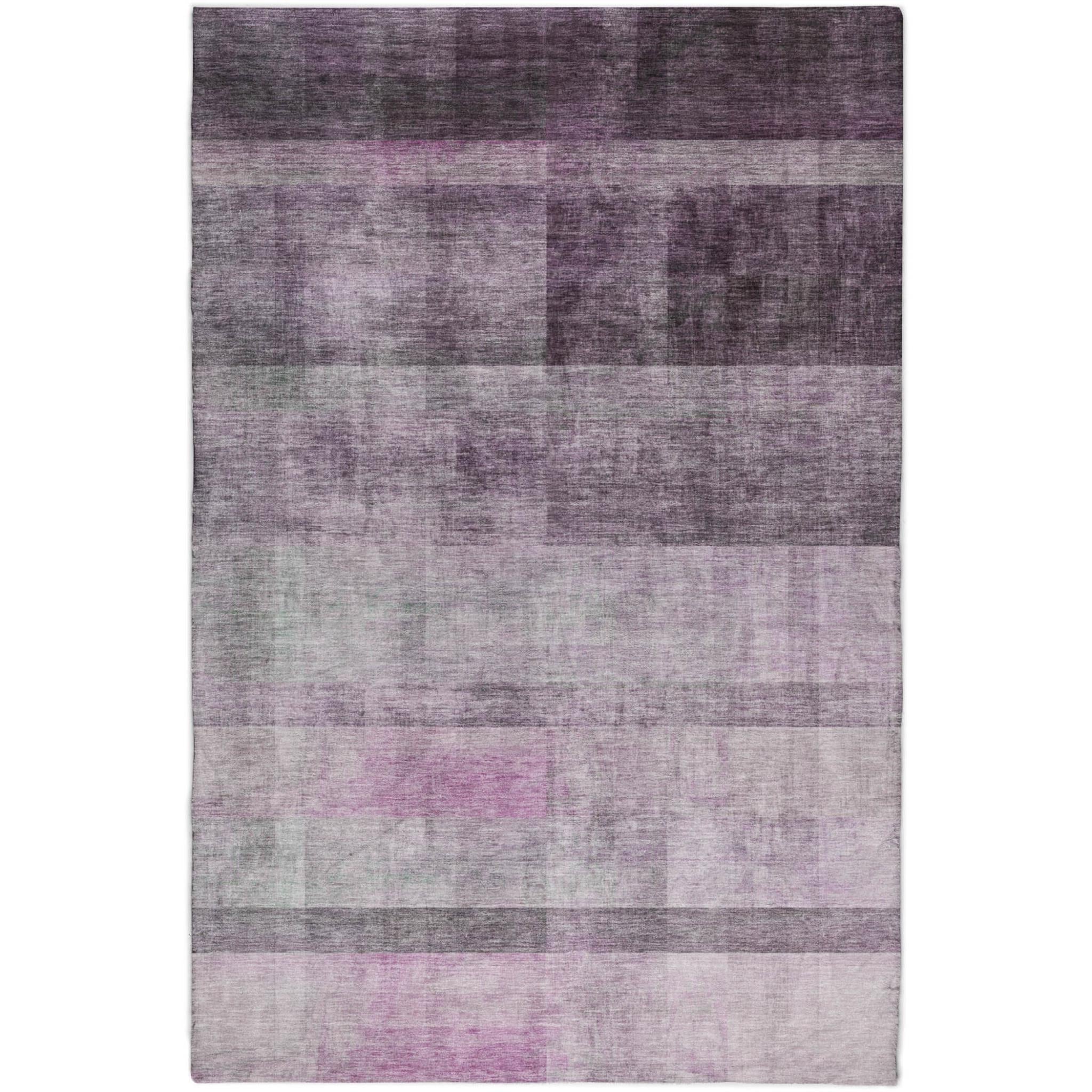 10' X 14' Purple And Gray Geometric Shag Washable Area Rug With UV Protection - Home & Garden